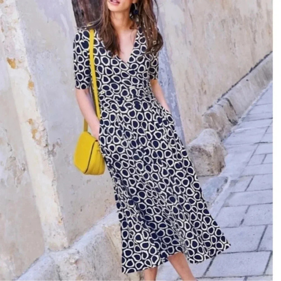 Boden Kassidy jersey surplus midi dress - Picture 1 of 10